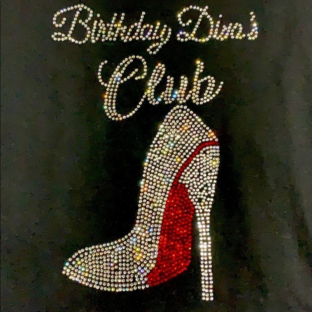 NNWT Birthday Diva's Club Red Bottom Rhinestone Tee